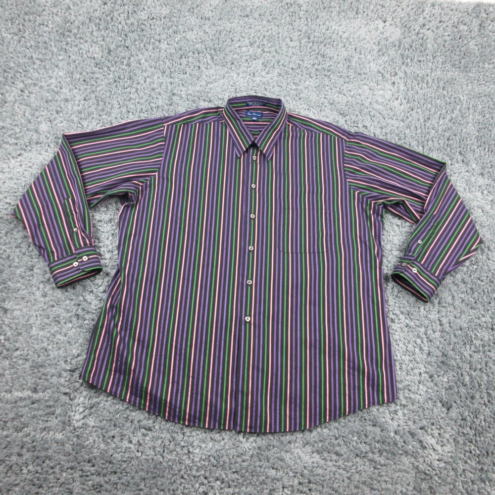 Paul Fredrick Shirt Mens XL Multicolor Striped Long Sleeve Button Up Cotton
